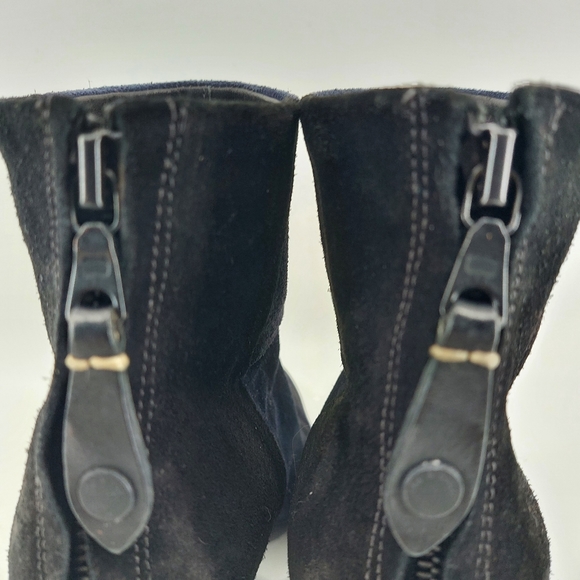 rag & bone Newbury Suede Ankle Heeled Black and Blue Suede Booties - Picture 5 of 9